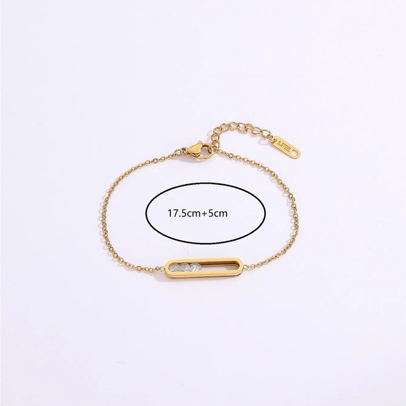 18K Gold plated zircon bracelet - Picture 3 of 4